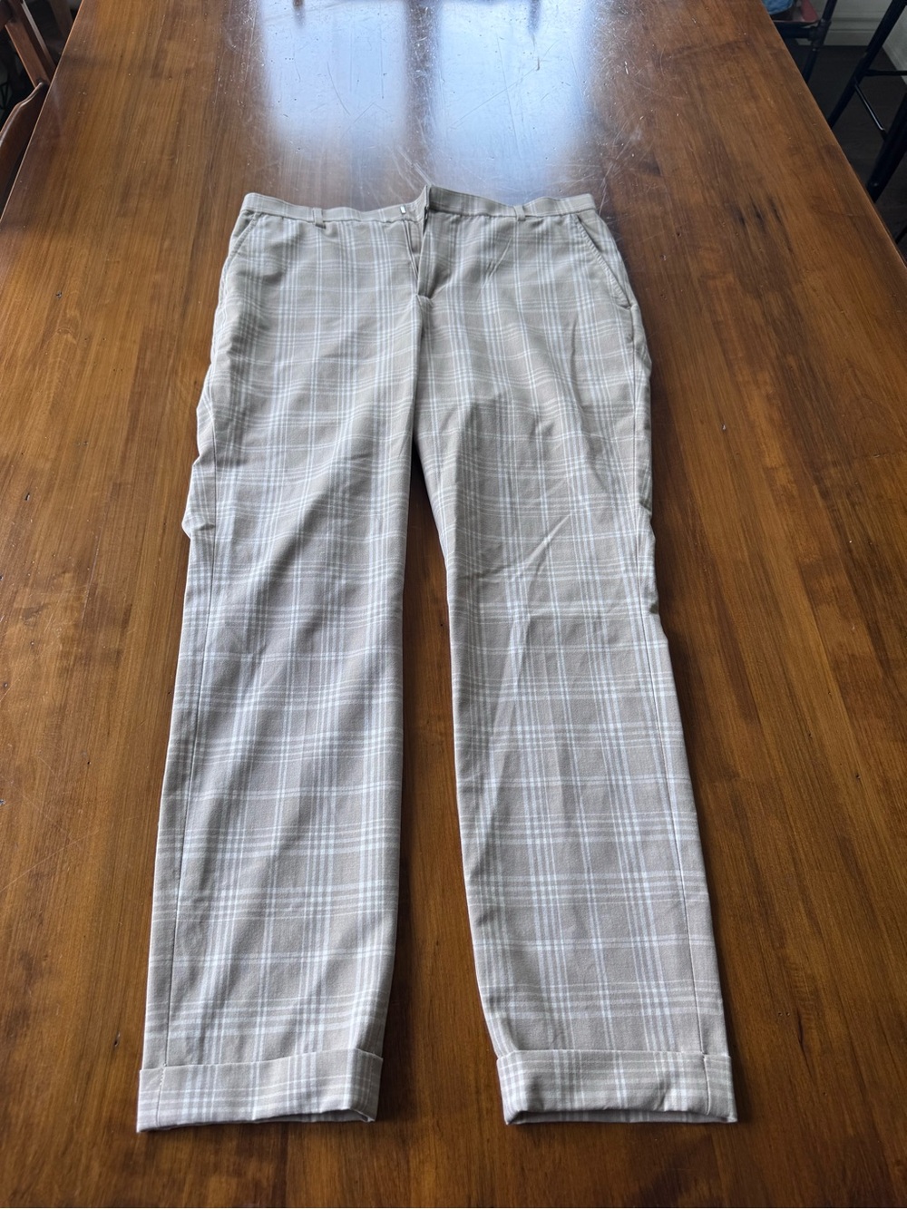 H&M Men's Plaid Dress Pants - Light taupe